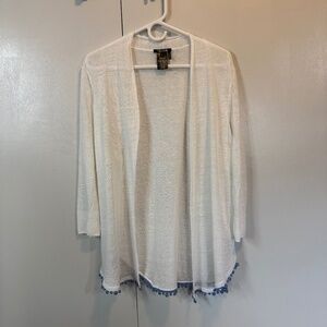 NIC+ZOE White Pompom Cardigan